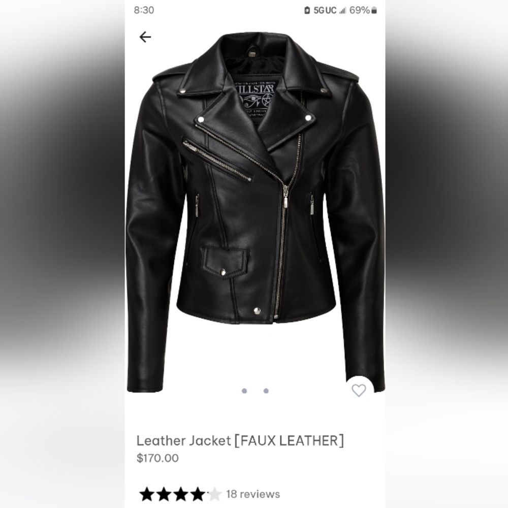 Killstar Faux Leather Jacket